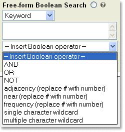 Boolean Search The Boolean search option offers users the ability to build powerful keyword, author, publisher, or title searches across their collection, including the operators defined below.
