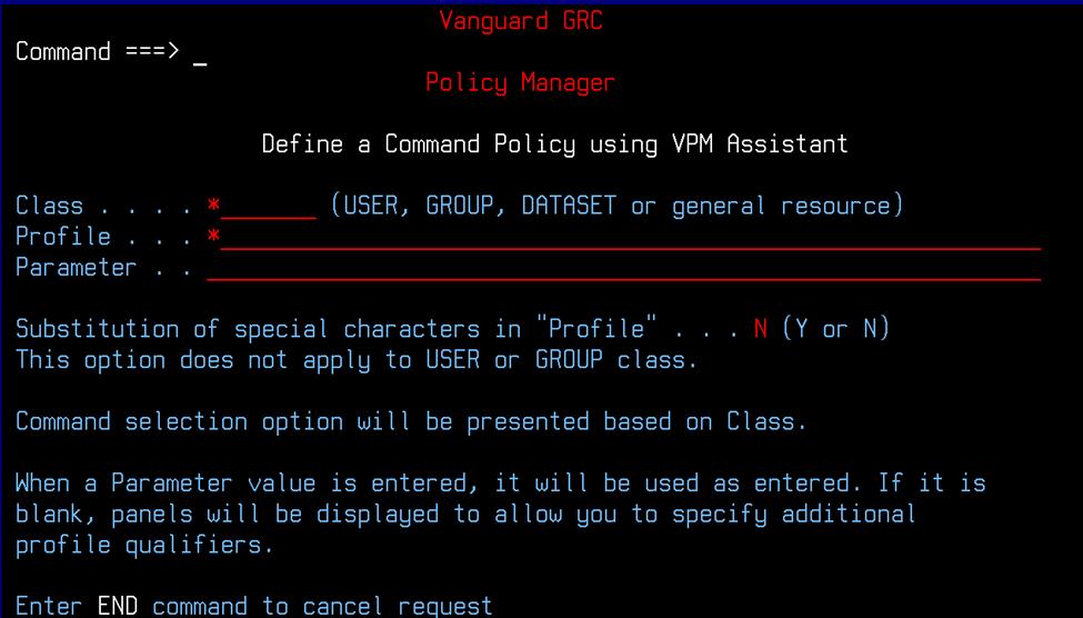 On the command line put a Q for QUICKGEN and on line 1: Type one of the following: For the generic profile datasets: PE &AUTHPROF CLASS(&CLASS) ID(&USERID) ACCESS (&LACCREQ) GEN For General Resource