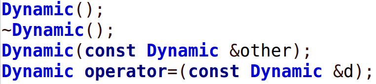 Dynamic memory in classes If a variable inside a class uses dynamic memory, we should build a deconstructor (which does the delete ing)
