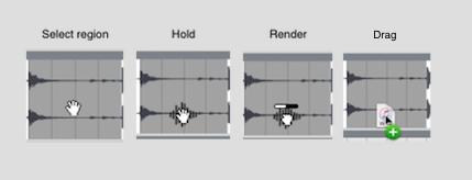 Drag & drop regions You are able to construct expansion kits using parts of the layers extracted by Regroover. Double-click on a Layer s waveform to create a gray region.