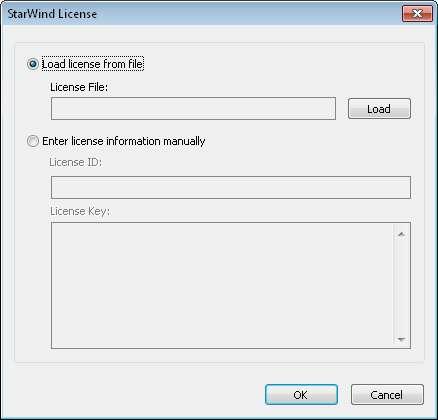 Load your license from file by clicking the Load button and selecting the