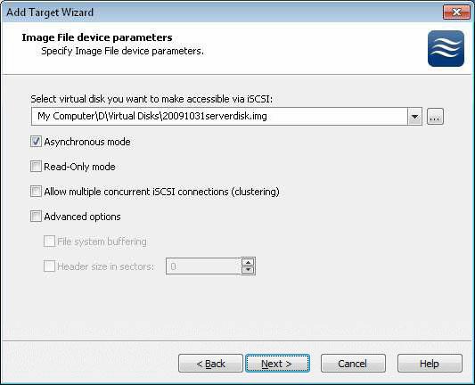 On this step you can set additional parameters for your virtual disk.