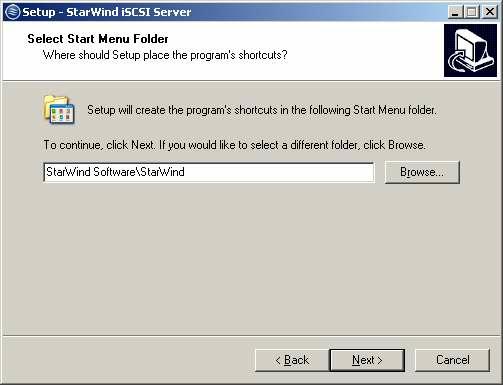 Specify the Start Menu folder.