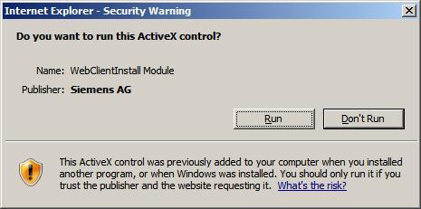 When you first connect, the "Security Warning" dialog box will open. Proceed by clicking on the "Install" button. 4.