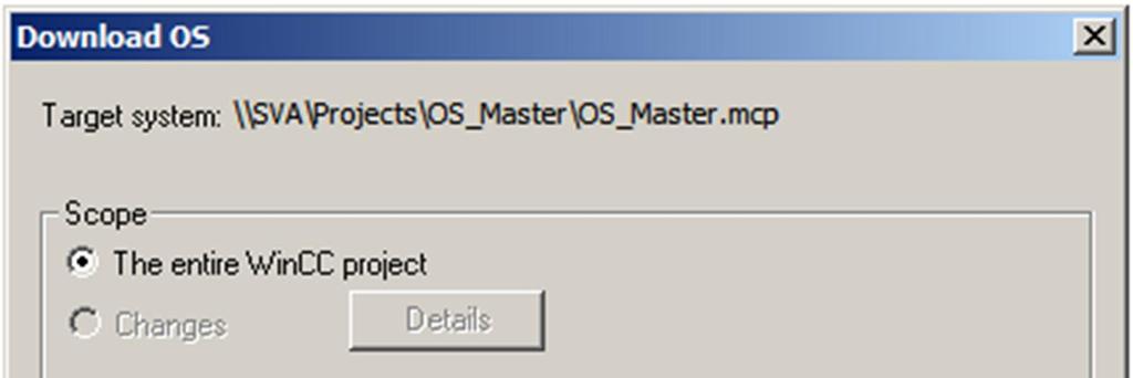 are configured on the ES, download the OS project to the