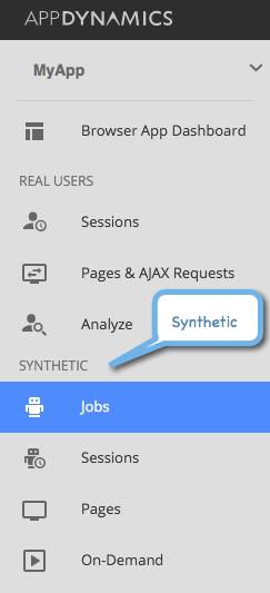 Accessing Synthetic 1. 2. Open the application in which you are interested. Select the appropriate option in the left navigation bar.
