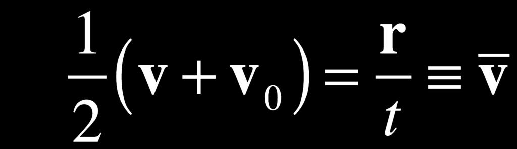 Constant Acceleration: Vector algebraic model v 0 t v 0 2r/t trajectory v gt v 0