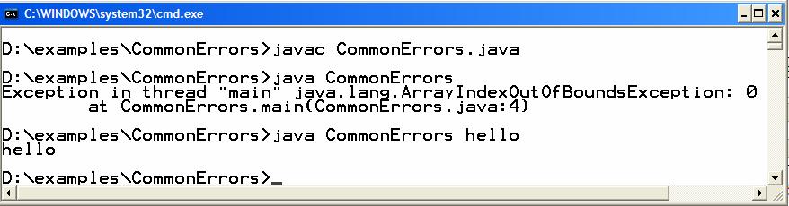 ArrayIndexOutOfBoundsException : Arrays are bound checked in java. It means that you can not access an index of an array which doest not exists.