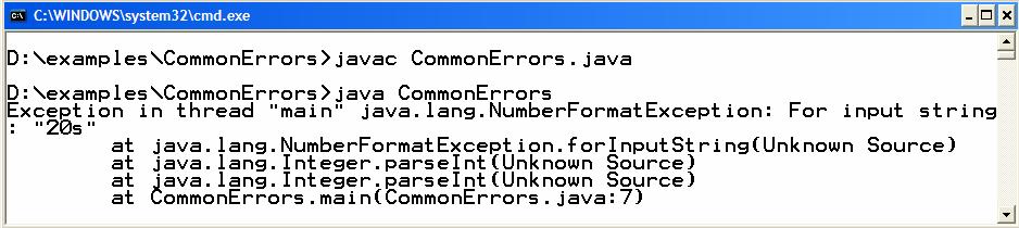 NumberFormatExceptions Your are trying to convert a string or an object into a number, which is not actually a number, NumberFormatException is thrown In the example below, we are trying to