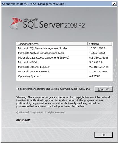2.2 Software Requirements Microsoft SQL Server 2008, x64 SP1 or R2 Any of the *Full* SQL Server Editions including Standard, Enterprise or Datacenter or the Special Purpose Express Edition is