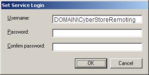 If the above command is successful, a dialog box will be displayed that will prompt you for a username and password.