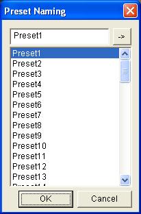 5 PTZ Camera Renaming a Preset Point To rename a Preset point: 1 Click the Option button (No. 6, Figure 5-12), select Preset Set and select Naming.