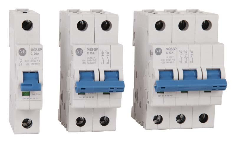 1492-SP Supplementary Protectors Dual terminals provide wiring/bus bar flexibility and clamp from both sides to improve connection reliability Approval marks are easily visible on dome Terminal