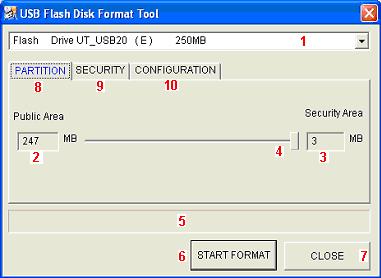 1. Introduction This FORMAT tool contains two programs: Format.exe and Lock.exe. The former (Format.exe) is used to format/partition the USB flash disk and the latter (Lock.