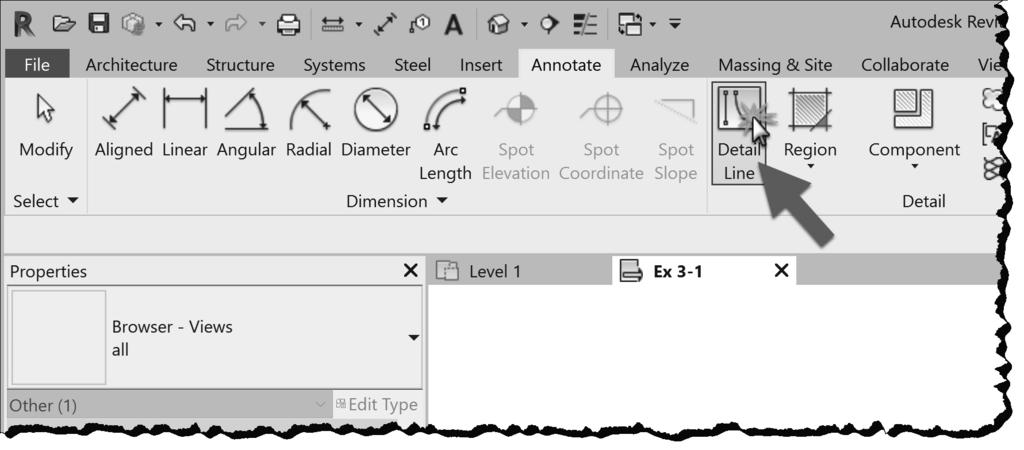 Draw a line from the lower left corner of the screen to the upper right corner of the screen, by simply clicking two points on the screen within the drawing window (Figure 3-1.6). FIGURE 3-1.