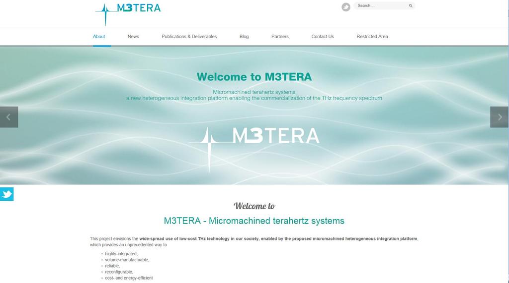 Figure 3: The start page of the website Figure 3 illustrates the start page of the M3TERA website.