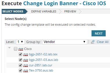Import a change template from THWACK SolarWinds NCM ships with preconfigured templates you can use to make common changes to configs.