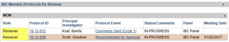 You are directed to the homepage where the protocol jumps to Protocol for Review from the Actions Items section to the Protocols for Review section as shown in Figure 15 and the protocol event
