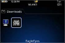 Taking BlackBerry Bold 9000 as an example, press, and select Downloads. Step 2: Then, find EagleEyes.