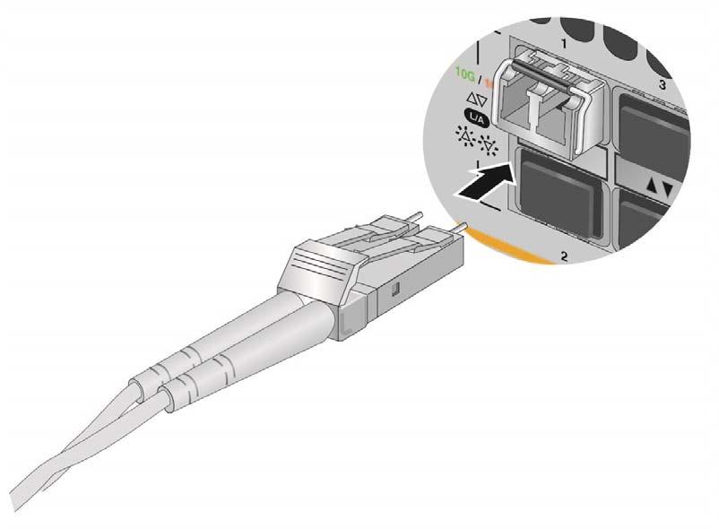 If the transceiver is in a bottom slot, the handle should be in the down position. SFP Handle Figure 58. Positioning the SFP or SFP+ Handle in the Upright Position 7.