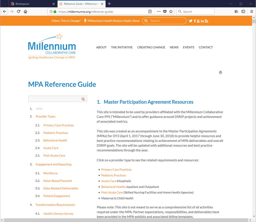 MPA Reference Guide Reflects language and requirements from MPA Exhibits https://millenniumcc.