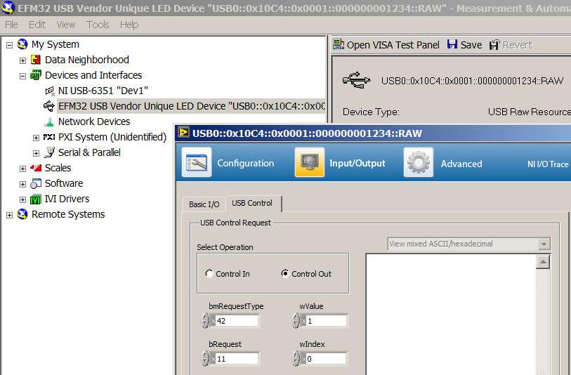 Handling a Vendor specific USB device in LabVIEW 2.