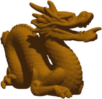 Figure 20: Interactive rendering of the Dragon point cloud model with soft shadows at 9.6 fps. Ten samples are taken for the Monte-Carlo integration over the area light source. computation.