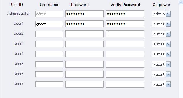 1 User setting In the user settingt page, you can amend the user password and
