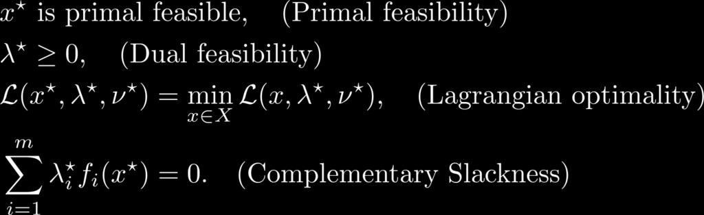 Optimality Conditions (Under Strong Duality)