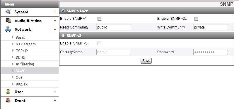 SNMP The Simple Network Management Protocol (SNMP) is an application protocol to exchange the management information of network devices. 802.1x Specifies whether 802.1x network access is enabled.