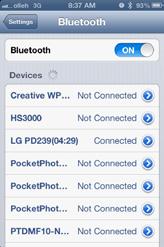 Bluetoothi seadistamine iphone'is 1.