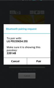 Puudutage nuppu [OK], seejärel hakkab see otsima Bluetooth-seadmeid. y Printimiseks seadistage printimisrežiim või fotode arv eelvaate ekraanikuvast. 4.