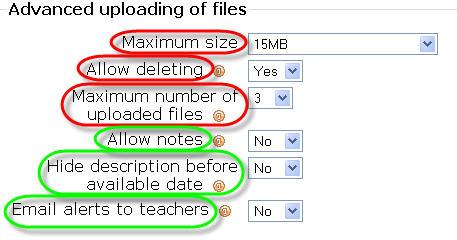 Advanced Options How to Build Your Course in Moodle Advanced uploading of files- this box lets you customize uploading file functions to your course.
