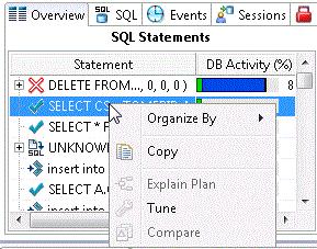 IMPORTING STATEMENTS TO SQL TUNER SQL Profiler enables you to submit one or more statements into SQL Tuner.