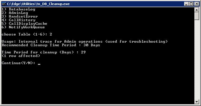 Appendix B: DB Cleanup Utility With one-x Mobile 5.2 SP6 release, a new utility enabling the administrator to schedule Database cleanup is available. This utility, tn_db_cleanup.