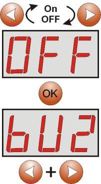 - use the < or > buttons in order to set the status On acoustic indication on OFF acoustic indication off - confirm by pressing "OK" - in order to return to the main menu, simultaneously press the