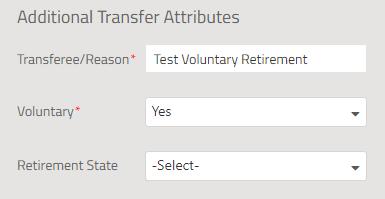 In the Additional Transfer Attributes section, enter data in the available fields: a.