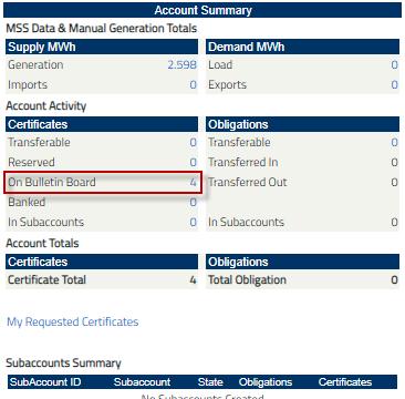13. User clicks the Transfer button to execute Certificate transfer to the Bulletin Board. 14.
