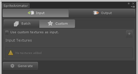 Input Tab Batch When in batch mode, you have to specifiy an input path the animator can read files from. You should use one directory per image sequence.