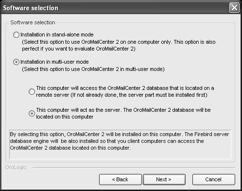 Installation Guide 5 installation folder C:\Program Files\OroLogic\OroMailCenter2.