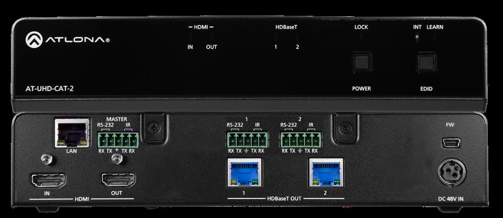 4K/UHD Two-Output HDMI to HDBaseT Distribution Amplifier Installation Guide The Atlona is a 4K/UHD HDMI to HDBaseT distribution amplifier featuring passthrough HDMI input connections, two HDBaseT