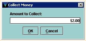 Select the items for which you will be collecting money or waiving charges, then click either the Collect Money or Waive Charges button, as appropriate.