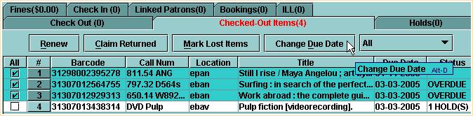 Print: Renewing Items Otherwise, using the Ch