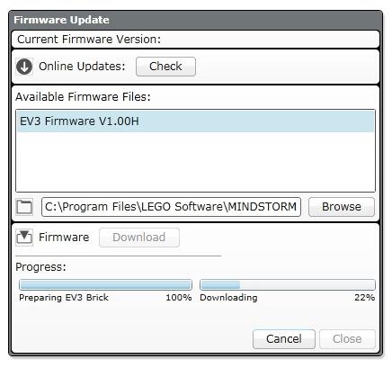 Tõrkeotsing Firmware Update (Püsivara värskendamine) Püsivara on juhtplokis EV3 Brick olev tarkvara. Ilma püsivarata juhtplokk EV3 Brick ei tööta.