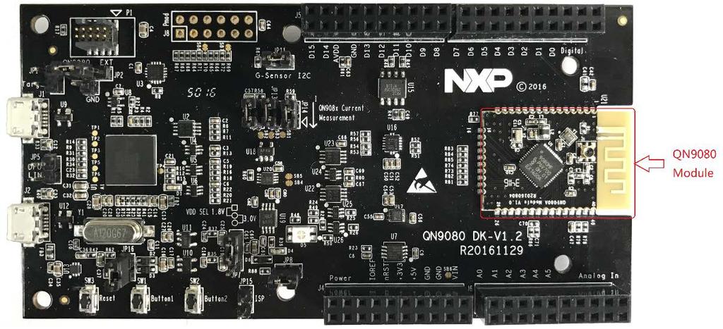 It also includes a high-performance MCU (32-bit ARM Cortex -M4F), on-chip memory, and peripherals for users to develop a truly single-chip wireless MCU solution. The QN9080 module is shown in Fig 4.