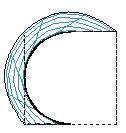 When the two curves are selected you are asked whether to rotate the sections along the sweep of curve.