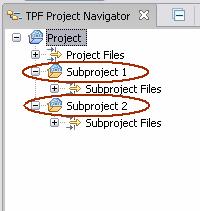 Subprojects Use subprojects to help organize applications subprojects can represent subcomponents subproject for each module or shared object Similar to projects custom project actions