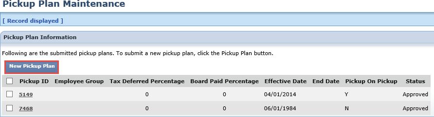 Pick-up Plan Submission You can submit a Pick-up Plan in esers by going to the