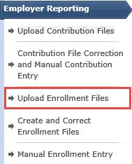 On the Upload Enrollment Files page, click Browse. 3. Select the appropriate file in the file folder and click Open. 4. Click Upload File. 5.