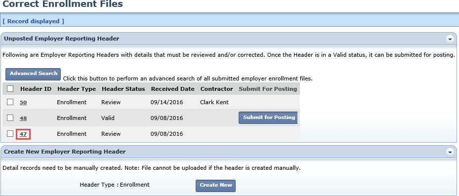 Correcting Enrollment Records After you successfully upload an enrollment file, you will want to check esers to see if it posted